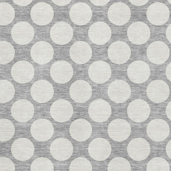 HomeRoots 10' Gray and Ivory Polka Dot Washable Area Rug – Durable, UV Protected, Ideal for Family Spaces! 673207