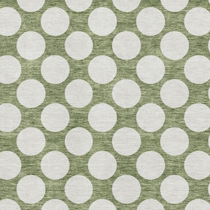 HomeRoots 8' X 10' Green and Ivory Polka Dot Washable Area Rug with UV Protection for Kids & Pets' Spaces 673211