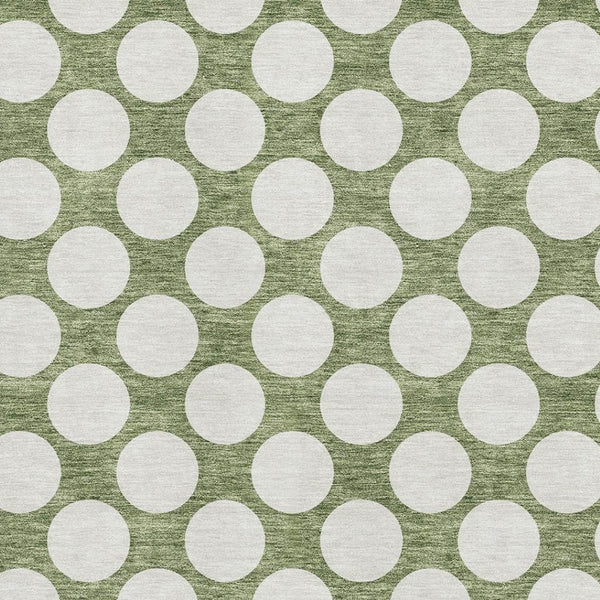 HomeRoots 8' X 10' Green and Ivory Polka Dot Washable Area Rug with UV Protection for Kids & Pets' Spaces 673211