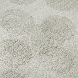 HomeRoots 8' Ivory and Beige Polka Dot Washable Round Rug - Durable, Stylish, and UV-Resistant Home Essential 673216