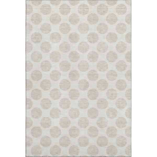 HomeRoots 8' X 10' Ivory Polka Dot Area Rug - Washable, UV Protected, Stain Resistant for Kids & Pets' Spaces 673217