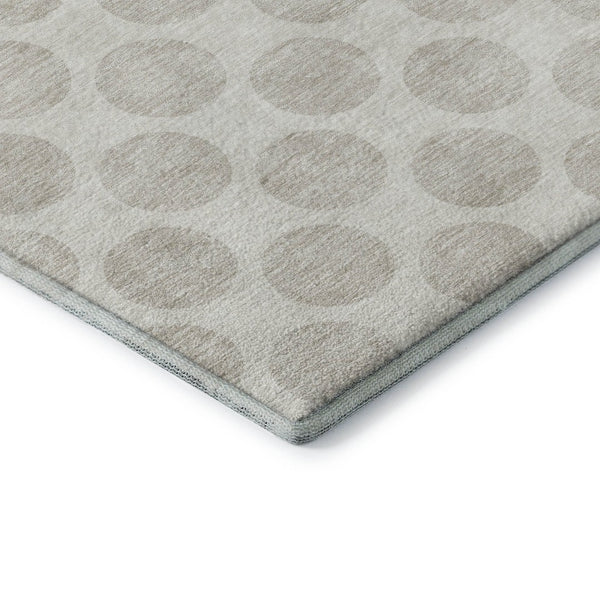 HomeRoots 8' X 10' Ivory Polka Dot Area Rug - Washable, UV Protected, Stain Resistant for Kids & Pets' Spaces 673217