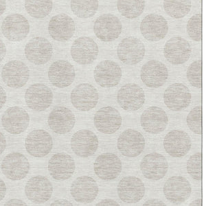 HomeRoots 8' X 10' Ivory Polka Dot Area Rug - Washable, UV Protected, Stain Resistant for Kids & Pets' Spaces 673217