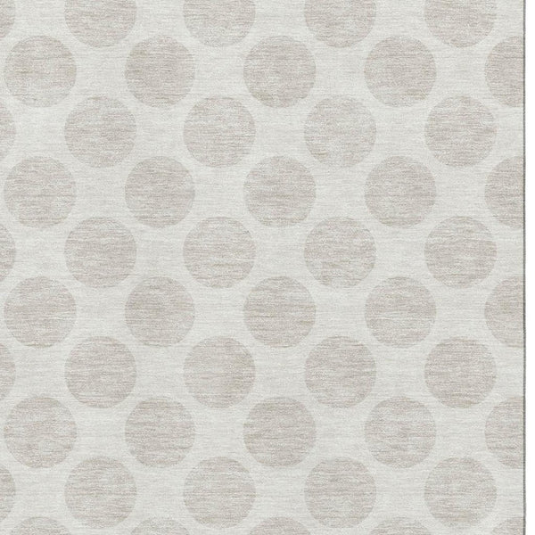 HomeRoots 8' X 10' Ivory Polka Dot Area Rug - Washable, UV Protected, Stain Resistant for Kids & Pets' Spaces 673217