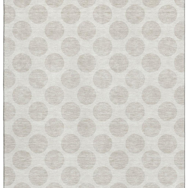 HomeRoots 8' X 10' Ivory Polka Dot Area Rug - Washable, UV Protected, Stain Resistant for Kids & Pets' Spaces 673217