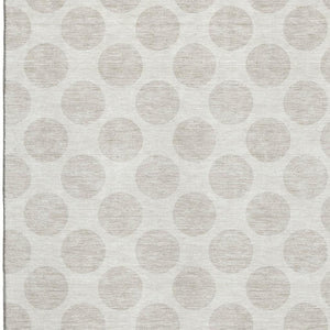 HomeRoots 9' X 12' Ivory Polka Dot Area Rug - Washable, UV Protected & Stain Resistant for Family Spaces 673218