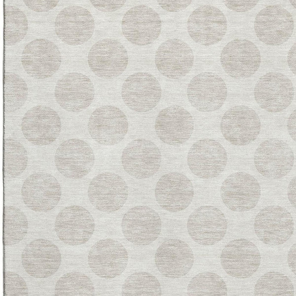 HomeRoots 9' X 12' Ivory Polka Dot Area Rug - Washable, UV Protected & Stain Resistant for Family Spaces 673218