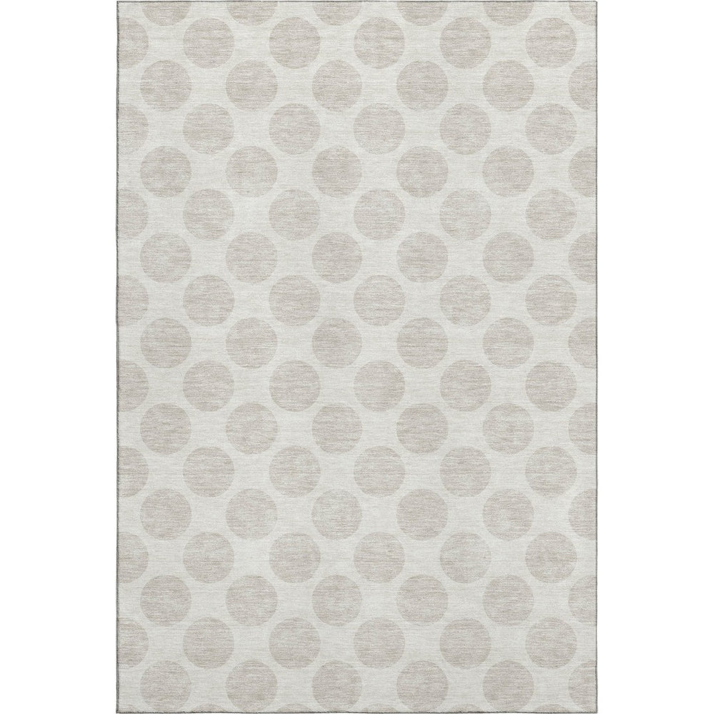HomeRoots 10' X 14' Ivory and Beige Polka Dot Washable Area Rug with UV Protection for High-Traffic Spaces 673219
