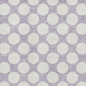 HomeRoots 5' X 8' Lavender Polka Dot Area Rug - Washable, UV Protected, Kid & Pet Friendly for Any Room! 673221
