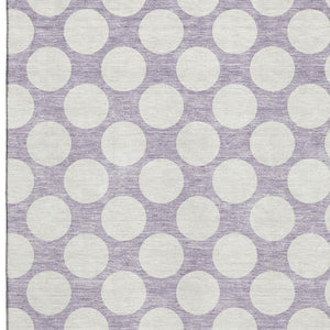 HomeRoots 8' X 10' Polka Dot Area Rug in Lavender & Ivory - Washable, UV-Protected, Perfect for Family Spaces! 673223