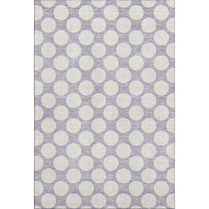HomeRoots 9' X 12' Playful Lavender & Ivory Polka Dot Area Rug - Stain Resistant, UV Protected, Durable Design 673224