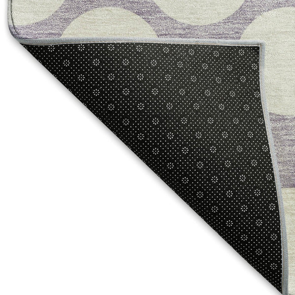 HomeRoots 9' X 12' Playful Lavender & Ivory Polka Dot Area Rug - Stain Resistant, UV Protected, Durable Design 673224