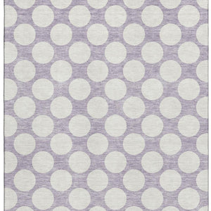 HomeRoots 9' X 12' Playful Lavender & Ivory Polka Dot Area Rug - Stain Resistant, UV Protected, Durable Design 673224