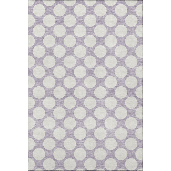 HomeRoots 10' X 14' Lavender Polka Dot Area Rug - Washable, UV-Protected, Kid & Pet-Friendly Design! 673225