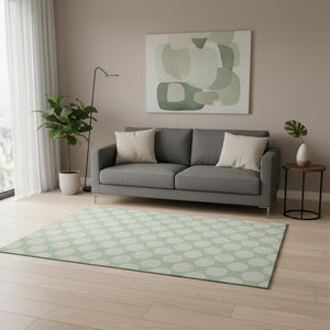 HomeRoots 5' X 8' Washable Mint Green Polka Dot Area Rug with UV Protection - Soft, Durable, Stylish Home Decor 673227