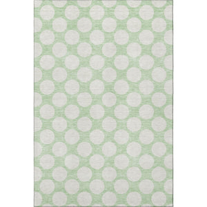 HomeRoots 5' X 8' Washable Mint Green Polka Dot Area Rug with UV Protection - Soft, Durable, Stylish Home Decor 673227