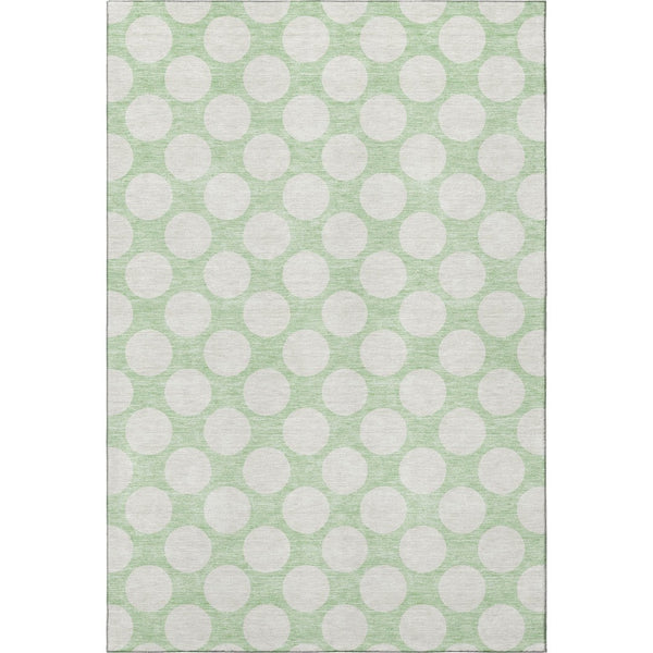 HomeRoots 5' X 8' Washable Mint Green Polka Dot Area Rug with UV Protection - Soft, Durable, Stylish Home Decor 673227