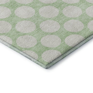 HomeRoots 8' Mint Green Polka Dot Washable Round Rug - UV Protected, Durable & Stylish for Any Room 673228
