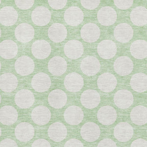 HomeRoots 8' X 10' Playful Mint Green & Ivory Polka Dot Area Rug - Washable, Stain-Resistant, UV Protected! 673229