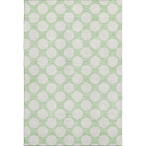 HomeRoots 9' X 12' Playful Mint Green & Ivory Polka Dot Area Rug – Washable, UV-Protected, and Stain Resistant! 673230