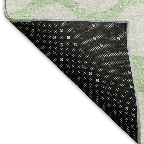 HomeRoots 9' X 12' Playful Mint Green & Ivory Polka Dot Area Rug – Washable, UV-Protected, and Stain Resistant! 673230