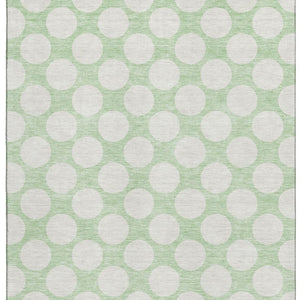 HomeRoots 9' X 12' Playful Mint Green & Ivory Polka Dot Area Rug – Washable, UV-Protected, and Stain Resistant! 673230
