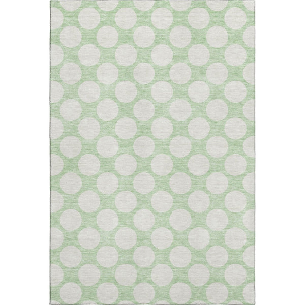 HomeRoots 10' X 14' Mint Green & Ivory Polka Dot Washable Area Rug – Durable, UV-Protected, Stylish & Fun! 673231