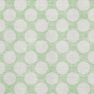 HomeRoots 10' X 14' Mint Green & Ivory Polka Dot Washable Area Rug – Durable, UV-Protected, Stylish & Fun! 673231