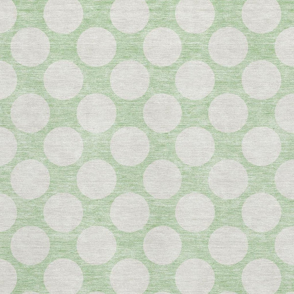 HomeRoots 10' X 14' Mint Green & Ivory Polka Dot Washable Area Rug – Durable, UV-Protected, Stylish & Fun! 673231
