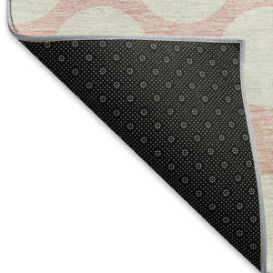 HomeRoots 8' Pink And Ivory Polka Dot Washable Round Rug - Stylish, Durable, Kid-Friendly Design for Any Room 673246