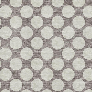 HomeRoots 8' X 10' Taupe and Ivory Polka Dot Area Rug - Durable, Washable, UV-Protected for Family-Friendly Spaces 673253