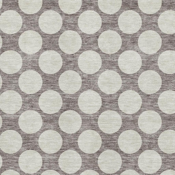 HomeRoots 8' X 10' Taupe and Ivory Polka Dot Area Rug - Durable, Washable, UV-Protected for Family-Friendly Spaces 673253
