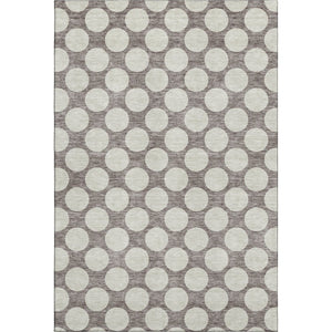 HomeRoots 9' X 12' Washable Taupe and Ivory Polka Dot Area Rug with UV Protection for Family-Friendly Spaces 673254