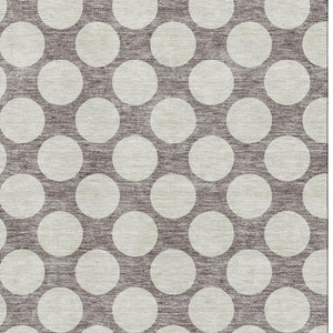 HomeRoots 9' X 12' Washable Taupe and Ivory Polka Dot Area Rug with UV Protection for Family-Friendly Spaces 673254