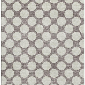 HomeRoots 9' X 12' Washable Taupe and Ivory Polka Dot Area Rug with UV Protection for Family-Friendly Spaces 673254