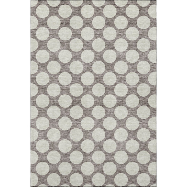 HomeRoots 10' X 14' Taupe And Ivory Polka Dot Area Rug - Washable, UV Protected, Perfect for High-Traffic Spaces 673255