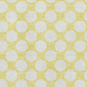 HomeRoots 10' Yellow & Ivory Polka Dot Washable Area Rug – UV Protected, Durable, Stain Resistant for Active Homes 673267