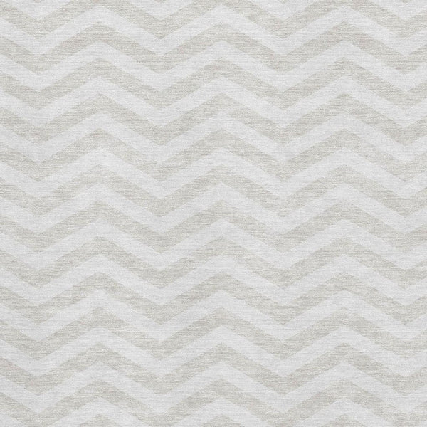 HomeRoots 5' X 8' Stylish Ivory & Beige Chevron Area Rug - Durable, Washable, UV-Protected for Family Homes 673299