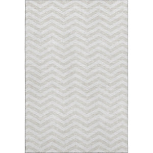 HomeRoots 9' X 12' Ivory & Beige Chevron Area Rug - Washable, UV Protected, Stain Resistant for Busy Homes 673302