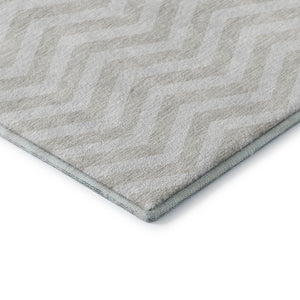 HomeRoots 9' X 12' Ivory & Beige Chevron Area Rug - Washable, UV Protected, Stain Resistant for Busy Homes 673302