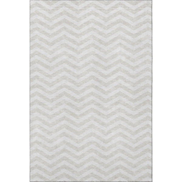 HomeRoots 10' Chevron Area Rug - Ivory & Beige, Washable, UV Protected, Stain Resistant, Perfect for High Traffic Areas 673303