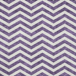 HomeRoots 5' X 8' Purple & Ivory Chevron Washable Area Rug with UV Protection - Stylish, Durable & Easy Care! 673323