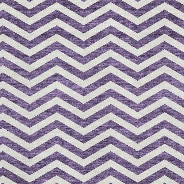 HomeRoots 8' X 10' Purple And Ivory Chevron Area Rug - Stylish, Durable, UV-Protected & Easy to Clean! 673325