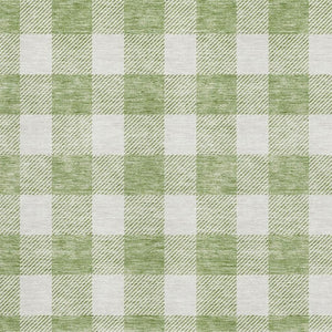 HomeRoots 5' X 8' Artichoke Green Plaid Area Rug - Washable, UV Protected & Perfect for Every Room Style! 673341
