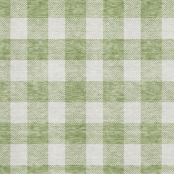 HomeRoots 5' X 8' Artichoke Green Plaid Area Rug - Washable, UV Protected & Perfect for Every Room Style! 673341