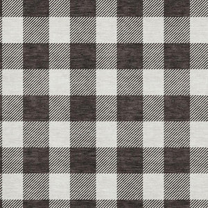HomeRoots 9' X 12' Black And Ivory Plaid Washable Area Rug – Stylish, Durable, Stain-Resistant, UV-Protected Design 673356