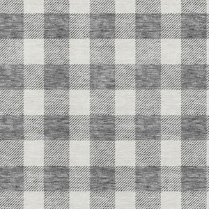 HomeRoots 5' X 8' Gray And Ivory Plaid Washable Area Rug - Soft, Durable, UV Protected, Stain Resistant Design 673371