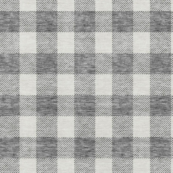 HomeRoots 5' X 8' Gray And Ivory Plaid Washable Area Rug - Soft, Durable, UV Protected, Stain Resistant Design 673371