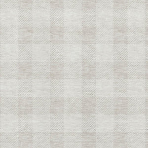 HomeRoots 8' X 10' Ivory and Beige Plaid Washable Area Rug - Durable, Stain Resistant, UV Protected for Homes 673385
