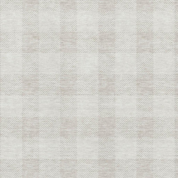 HomeRoots 8' X 10' Ivory and Beige Plaid Washable Area Rug - Durable, Stain Resistant, UV Protected for Homes 673385